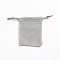 Rectangle Velours Jewelry Bags, Light Grey, 8.8x7cm