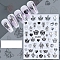 Butterfly Paper Nail Art Stickers, Self-Adhesive Nail Design Art, for Nail Toenails Tips Decorations, Silver, 9.2x7.3cm