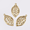 Alloy Pendants, Cadmium Free & Nickel Free & Lead Free, Leaf, Antique Golden, 49.5x27.5x2mm, Hole: 3.5mm