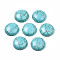 Craft Findings Dyed Synthetic Turquoise Gemstone Flat Back Dome Cabochons, Half Round, Dark Turquoise, 20x7mm