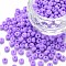 6/0 Glass Seed Beads, Macaron Color, Round Hole, Round, Dark Orchid, 4~4.5x3mm, Hole: 1~1.2mm, about 4500pcs/bag, about 450g/bag.