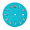 Luminous Glow in the Dark Brass Clock Face Dial, Flat Round, Dark Turquoise, 30.8mm