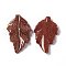 Synthetic Goldstone Pendants, Leaf Charms, 41.5x25~26x5mm, Hole: 0.8mm