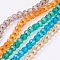 Eco-Friendly Glass Round Beads Strands, Faceted(32 Facets), Mixed Color, 4mm, Hole: 1mm, about 88~90pcs/strand, 28~30cm