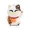 PVC Cartoon Lucky Cat Doll Pendants, for Keychains, Maneki Neko, White, 48x35.5x23.5mm, Hole: 2.5mm