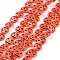 Synthetic Turquoise Beads Strands, Dyed, Halloween Pumpkin Jack-O'-Lantern Jack o Lantern, Orange Red, 15x3.5mm, Hole: 1mm, about 27pcs/strand, 15.35 inch