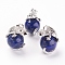 Natural Lapis Lazuli Pendants, with Brass Findings, Lizard, Dyed, Platinum, 28x20.5x16mm, Hole: 5x8mm