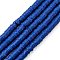 Handmade Polymer Clay Beads Strands, for DIY Jewelry Crafts Supplies, Heishi Beads, Disc/Flat Round, Blue, 6x0.5~1mm, Hole: 1.8mm, about 290~320pcs/strand, 15.75 inch~16.14 inch(40~41cm)