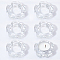 AHADEMAKER 4Pcs Glass Candle Holder, Tealight Tray, Home Tabletop Centerpiece Decoration, Flower Pattern, 6.2x6.4x2.2cm, Inner Diameter: 4.15cm