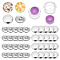 AHADERMAKER DIY Cover Button Making Kit, Including 100Pcs Aluminum Blank Buttons, 2 Set Plastic DIY Fabric Button Maker, Medium Orchid, 13x6mm, Hole: 3mm