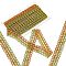 Ethnic Style Embroidery Polyester Lace Trims, Garment Accessories, Gold, 1-3/8 inch(34.5mm)