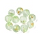 Frosted Baking Painted Glass Beads, with Golden Glitter Powder, Round, Light Green, 8~8.5mm, Hole: 1.4~1.6mm, about 1500pcs/1000g