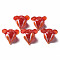 Handmade Transparent Lampwork Beads, Mouse, Dark Red, 16~17x17~18x16~18mm, Hole: 1.8mm