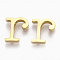 304 Stainless Steel Pendants, Golden, Letter, Letter.R, 11.5x11x3mm, Hole: 1.8mm