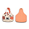 Single Face Printed Basswood Big Pendants, Bag Charm, Chocolate, 60x43.5x3mm, Hole: 2mm