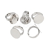Flat Round Brass Pad Ring Settings X-MAK-S033-018P-NF-5