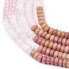 Opalite & Watermelon Stone Glass & Natural Chinese Southern Jade & Quartz Crystal & Rhodonite Beads Strands G-Z135-C01-2x4mm-5
