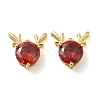 Brass with Glass Rhinestone Charms KK-H455-37G-1