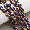 Electroplated Natural Druzy Geode Crystal Beads Strands G-F833-P01-8mm-11-1