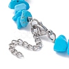 Synthetic Turquoise Chips Beaded Bracelet BJEW-JB09686-11-3