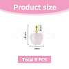 8Pcs Natural Rose Quartz Teacher Apple Charms G-FI0001-26-2