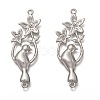 Non-Tarnish 304 Stainless Steel Filigree Joiners Links STAS-H130-16P-1