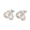 Brass Micro Pave Cubic Zirconia Stud Earring Finding CU-CBAA5EE-01P-1