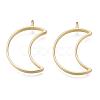Matte Style Rack Plating Alloy Open Back Bezel Pendants PALLOY-S047-39C-FF-2