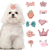 2 Sets Cute Polyester & Cotton Hair Clips Set OHAR-OC0001-04-1