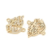 Brass Pave Clear Cubic Zirconia Connector Charms KK-L275-36G-2