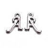 Gunmetal Plated Alloy Letter Pendants PALLOY-J718-01B-A-1