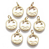 Brass Micro Pave Clear Cubic Zirconia Pendants KK-R114-12-NF-1