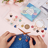 SUNNYCLUE 16Pcs 8 Colors Alloy Enamel Butterfly Charm Locking Stitch Markers HJEW-SC0001-30-3