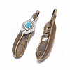 Tibetan Style Alloy Big Pendants TIBEP-G010-01AB-2