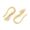 Brass Clear Cubic Zirconia Earring Hooks KK-H532-23G-2