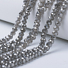 Electroplate Glass Beads Strands EGLA-A034-J4mm-Y01-1