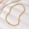 8MM Brass Cuban Link Chain Necklaces for Men Women NJEW-JN05881-1