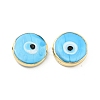 Rack Plating Handmade Evil Eye Lampwork Beads KK-F838-02F-G-1