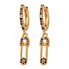 Safety Pin Brass Micro Pave Cubic Zirconia Hoop Earrings EJEW-F384-15G-02-4