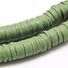 Flat Round Handmade Polymer Clay Bead Spacers X-CLAY-R067-3.0mm-43-2