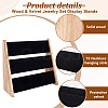 2-Tier Wood & Velvet Jewelry Set Display Stands ODIS-WH0329-79-4
