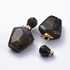 Faceted Natural Labradorite Openable Perfume Bottle Pendants G-E564-09D-G-1