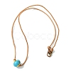 Rondelle Synthetic Turquoise European Bead Cowhide Leather Cord Choker Necklaces NJEW-JN04984-4