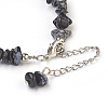 Natural Snowflake Obsidian Chip Beads Anklets AJEW-AN00229-04-3