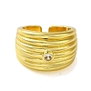 Brass with Cubic Zirconia Rings RJEW-B057-01G-03-2