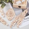 5Pcs Rubber Wood Carved Onlay Applique Craft WOOD-FH0001-85-5