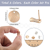 40Pcs 2 Colors Brass Stud Earrings Findings KK-SC0006-86-2
