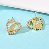 Brass Micro Pave Clear Cubic Zirconia Virgin Mary Stud Earrings EJEW-F400-23B-G-2