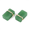 Glass Rectangle Links Connector Charms GLAA-T023-42D-2