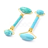 Natural Turquoise Brass Face Massager MRMJ-G009-41G-2